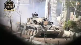 18+ Go Pro T 72 tank get nonstop direct hit by RPG in syria war....