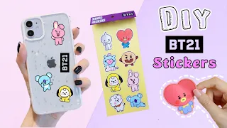 BT21 sticker | Bts sticker | How to make stickers at home | Diy stickers | Bts crafts | Paper crafts