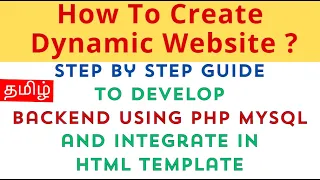 Mastering  Dynamic website in Tamil | Beginner tutorial To create Dynamic Website Tamil