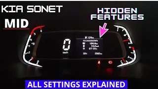 KIA Sonet HTX MID Explained in Detail | Hidden Features | Settings | Instrument cluster settings