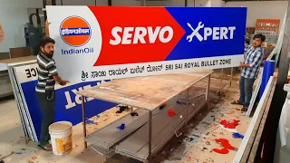 acp Signage board vinyl ||pasting and 2d solid latter fixing