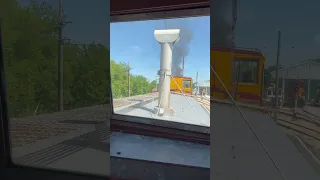 Caboose ride at the Illinois railroad museum.