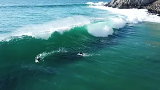 Surfers at Point Mugu Rock (a year ago)