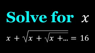 Solving A Homemade Infinite Radical Equation