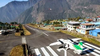 LUKLA Airport 2018 - THE MOST DANGEROUS AIRPORT in the world - 15 LANDINGS (HD)