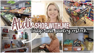 ALDI SHOP WITH ME + LARGE WEEKLY GROCERY HAUL | FRIDGE AND PANTRY RESTOCK | MEAL PLAN