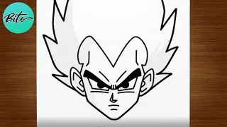 Como desenhar o VEGETA (Dragon Ball) passo a passo, fácil e rápido