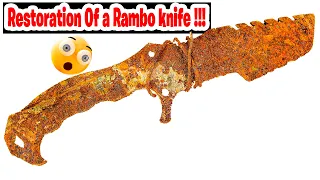 Extremely Rusty Antique Bushcraft Rambo Knife   Restoration