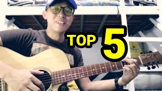 TOP 5 SONG na madali tugtugin sa gitara for beginners!