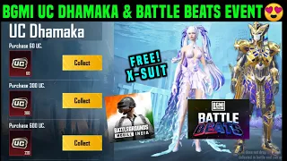 BGMI UC DHAMAKA EVENT TRICK | UC DHAMAKA BGMI PURCHASE | FREE X SUIT BGMI | BGMI BATTLE BEATS EVENT