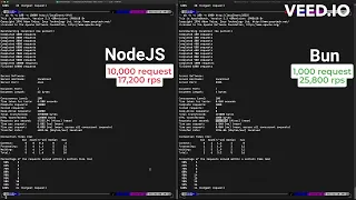 Bun Vs Nodejs HTTP server load testing