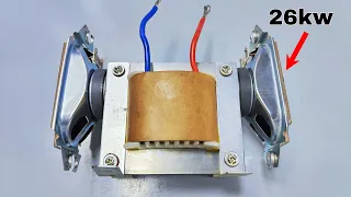 i create 230v Free Energy Generator With transformers tools use 2 Speaker