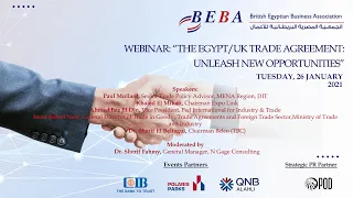 Webinar: “The Egypt/UK Trade Agreement: Unleash New Opportunities” on 26 January 2021