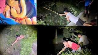 Fishing purba nepal at night eel fish