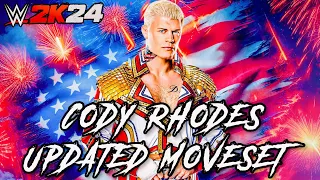 WWE 2K24 | Cody Rhodes Updated Moveset + Realistic Base Superstar Settings