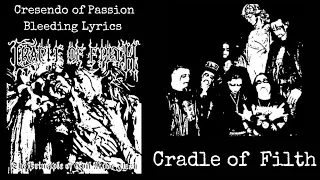 Cradle Of Filth : A Crescendo of Passion Bleeding Lyrics