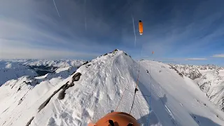 Bigday in swiss mountains by kite / snowkiting
