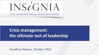 WEBINAR - CRISIS MANAGEMENT: THE ACID TEST OF LEADERSHIP