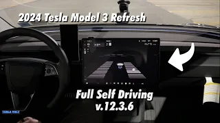 Tesla Supervised FSD v12.3.6 At Night With The 2024 Tesla Model 3!