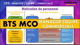 AIDE BTS MCO | Les théories de motivation et la pyramide de Maslow | U6 MANAGEMENT D'EQUIPE