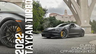 Porsche Taycan Turbo | Curva Concepts CFF46 | 22" Staggered Wheels