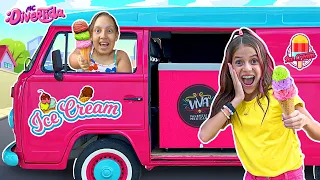 Maria Clara e sua amiga Jessica exploram o Ice Cream Truck da mamãe - MC Divertida