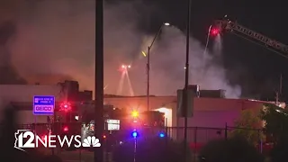 Fire burning in Glendale at recycling plant