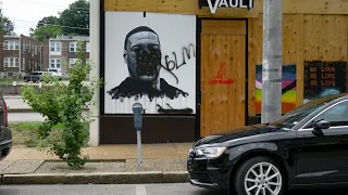 George Floyd painting vandalized in University City