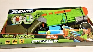 Unboxing and review of the Zuru X Shot Bug Attack Crossbow with chrono test and firing demo