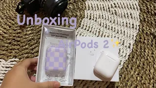 Unboxing 🎁 AirPods 2+setup + accessories✨*aesthetic*