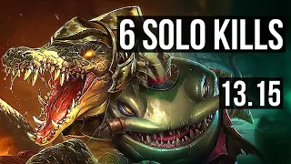 RENEKTON vs TAHM KENCH (TOP) | 6 solo kills, 15/3/7, 1.0M mastery, 300+ games | EUW Master | 13.15