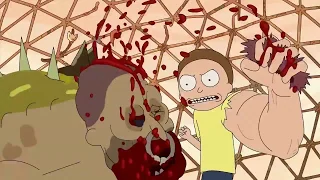 RICK AND MORTY---MORTY AKA (SPINE EATER) GETS A NEW ARM TO FIGHT IN THE BLOOD DOME---FULL HD