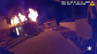 LASD deputies rescue people from burning house in Crescenta Valley stations area