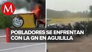 En Aguililla, Michoacán, pobladores se enfrentaron a la Guardia Nacional