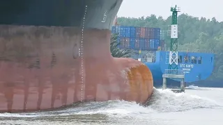 Spotting a High-Rising Bulbous Bow Above the Water Surface of an Oil Tanker