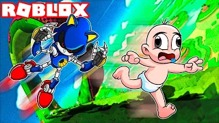 ¡BEBE NOOB VS METAL SONIC! 😱⚡CARRERA EN ROBLOX SIMULADOR