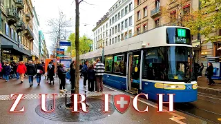 Switzerland Zurich / Winter streets & Market / City Center walking tour 4K 60fps