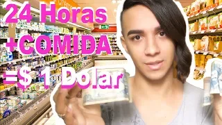 UN DIA ENTERO - 24 HORAS COMIENDO CON $ 1 DOLAR - CASI ME MUERO DE HAMBRE