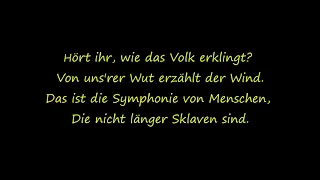 Das Lied des Volkes Lyrics (Les Miserables - Do You Hear the People Sing German)