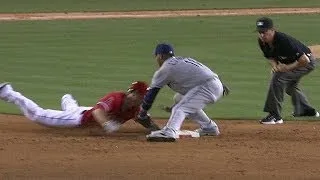TB@LAA: Out call at second overturned in 5th inning