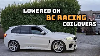 The X5M gets new BC RACING COILOVERS!!