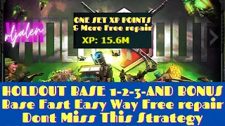War Commander HOLDOUT BASE 1-2-3-AND BONUS Base Fast Easy Way Free Repair Don't Miss This Strategy.