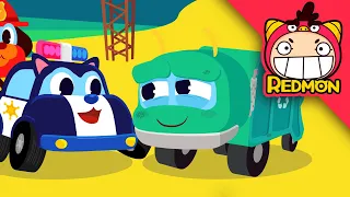 Help the Garbage Truck! | Rescue Car Buddies | Cartoon for toddlers | REDMON