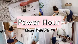 POWER HOUR CLEAN WITH ME | CLEANING MOTIVATION | BATHROOM DEEP CLEAN WITH ME | Speed Cleaning