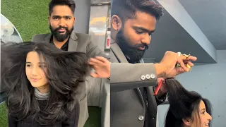 Aurra Bhatnagar haircut process video.