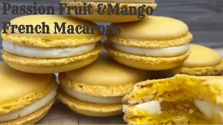 Passion Fruit Mango French Macarons - No Hollow Shells - The Anjums Cookbook