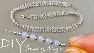 Crystal Beads Jewelry Making Tutorials: Beaded Necklace Making | Seed Bead Necklace