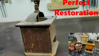 Rusty Old Coffee Grinder -Broken Coffee Grinder Restoration