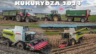 🇵🇱|4K|☆ROZPOCZĘCIE SEZONU 2024 - ŻNIWA W STYCZNIU☆KUKURYDZA☆ CLAAS LEXION 5400 |John Deere|STEYR|