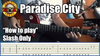 Guns N' Roses Paradise City SLASH ONLY with tabs | Rhythm guitar